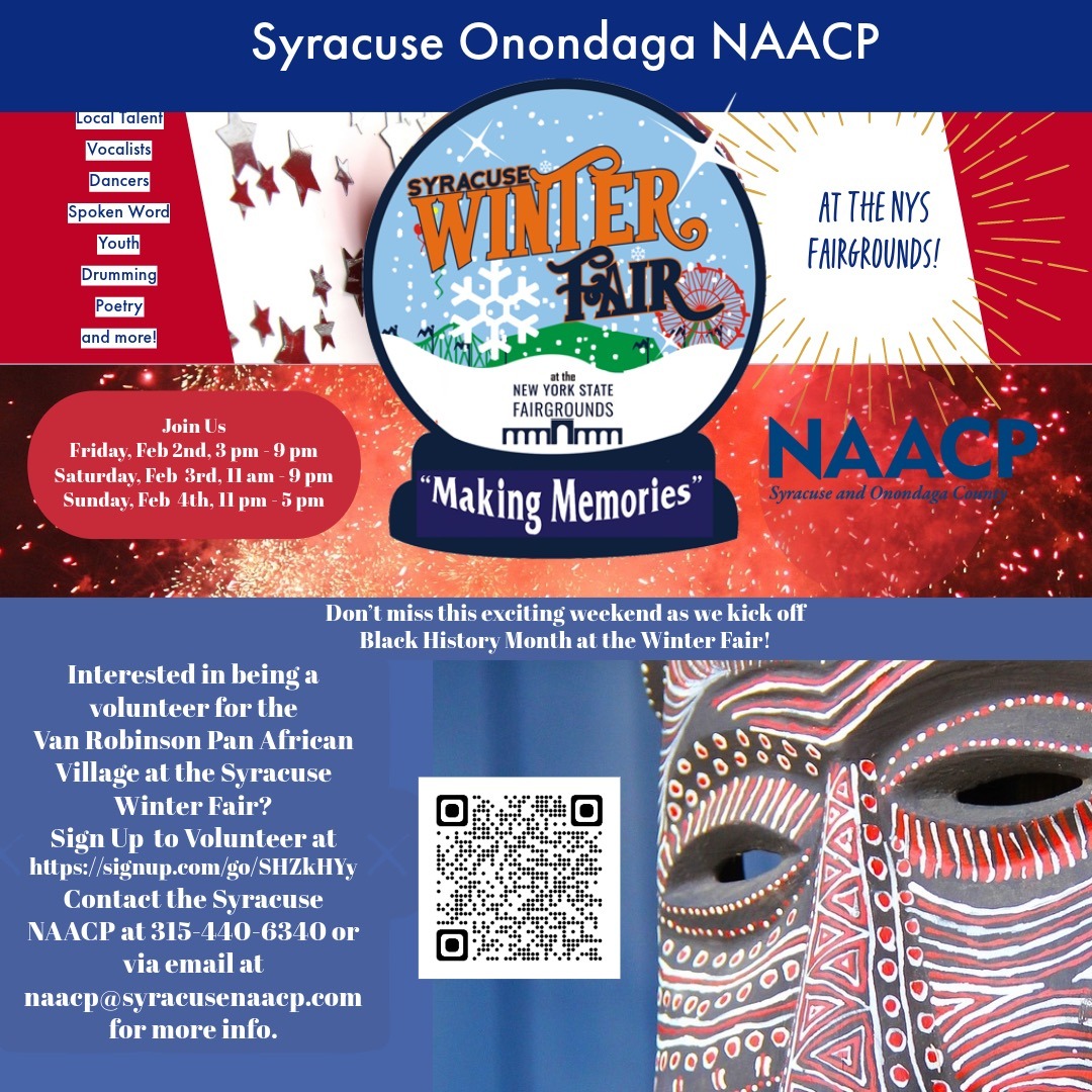 Volunteers needed for the Syracuse Fair Winter Fair! The NAACP of